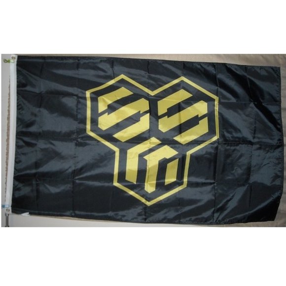 Robotech Macross SMS Insignia 3'x5' Black horizontal Flag banner Anime Zentraedi - Picture 1 of 2